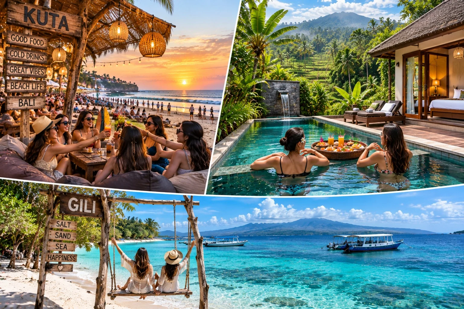3N Kuta + 3N Ubud PVT Pool + 1N Gili (4 ★ Hotel )